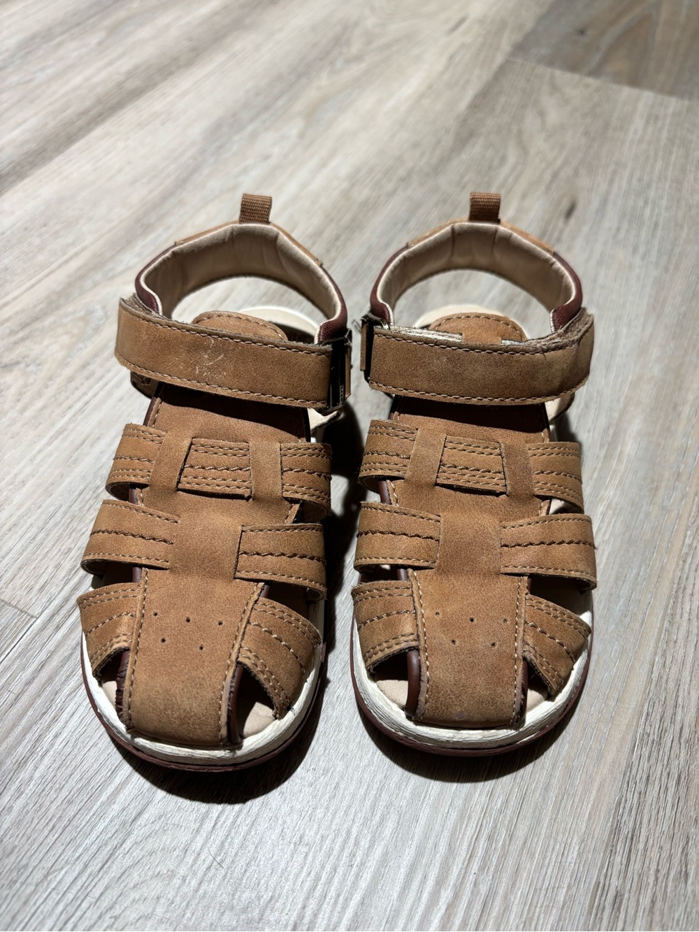 Wonder Nation Boys Brown Fisherman Sandals Size 10 Toddler EU 26